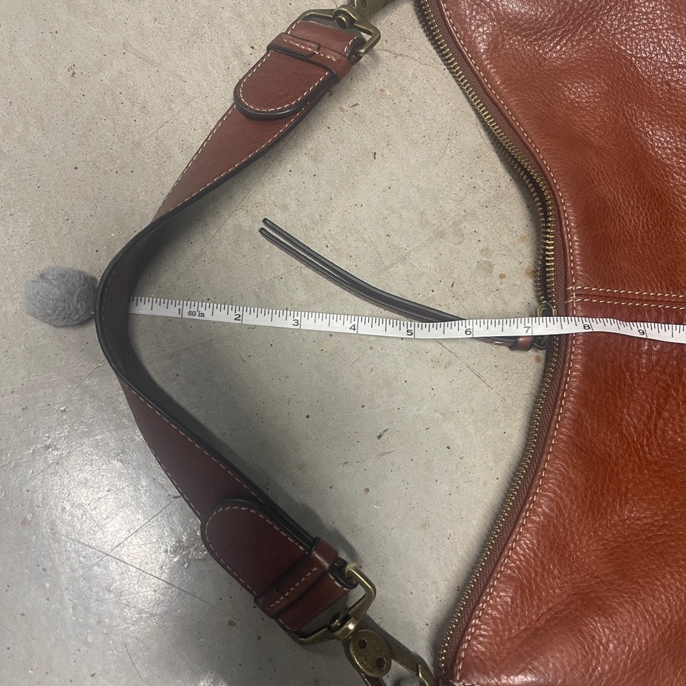 MARGO Cognac / Caramel / Camel Genuine Leather Hobo Bag Purse - Picture 14 of 16